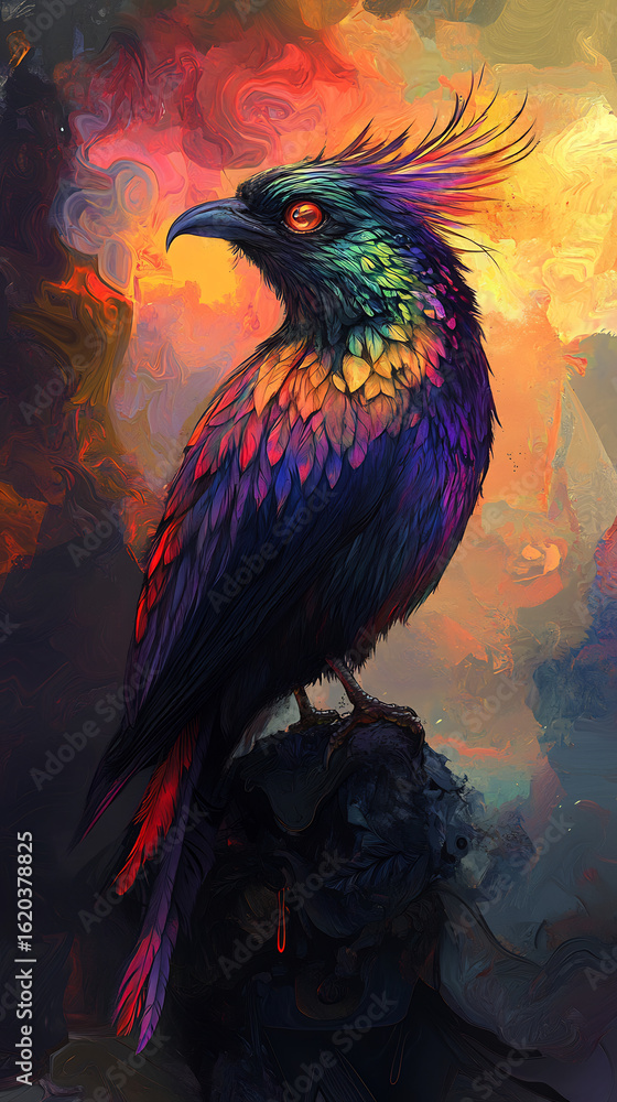 Fototapeta premium Beatiful parrot sunset in the mountains