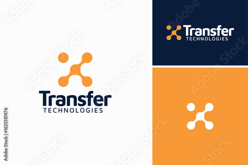 Futuristic modern digital link dots structure as Initial letter T for Technology Network Connection logo design