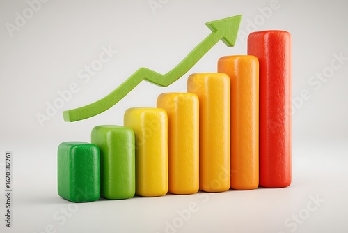 Free Download Colorful 3D Growth Chart Positive Trend with Rising Arrow  Financial Success. - GFXLoad