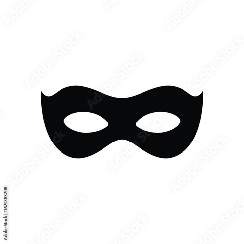 Simple black masquerade mask icon