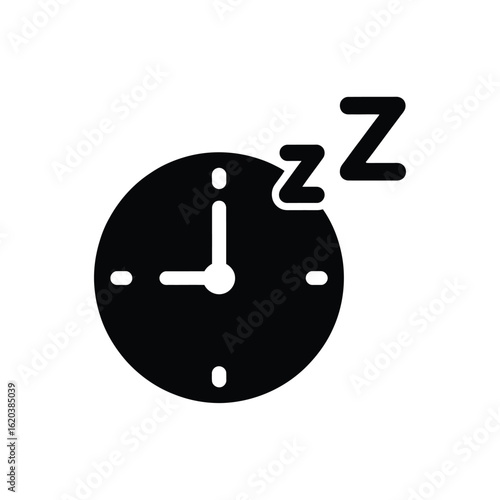 Clock with zzz symbol indicating sleep or rest time