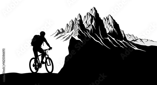 Tourist Cycling in Cortina d'Ampezzo with Stunning Rocky Mountains