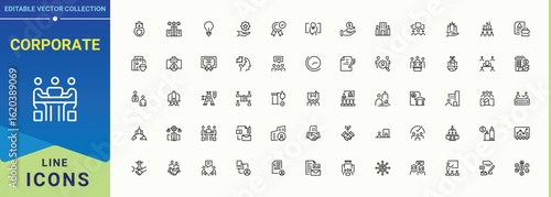 Corporate line icon set. Morality And Values related icon set. Modern vector illustration. It contains symbols to value, moral, commitment, ethic, morality and more. Pixel perfect. Editable stroke.