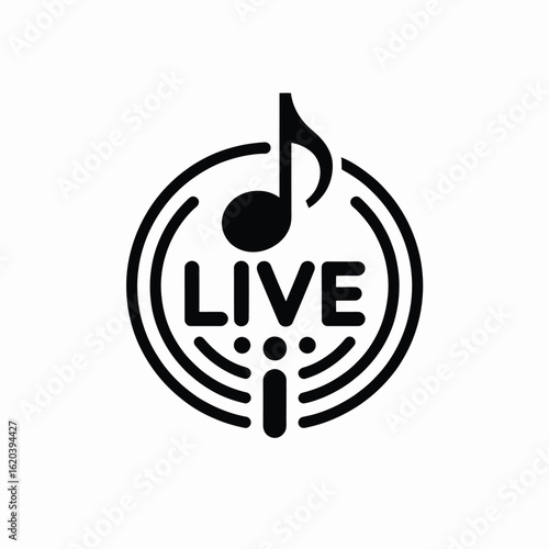 Live music broadcast and performance icon