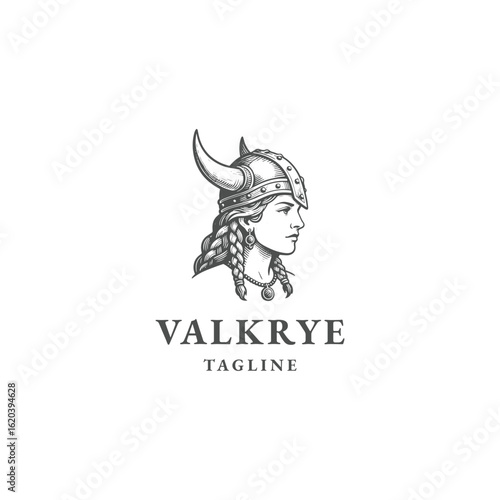 Valkyrie logo icon design template flat vector