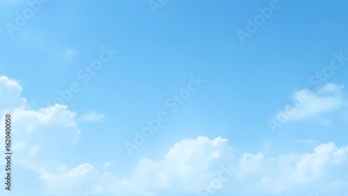 Blue skies and fluffy white clouds