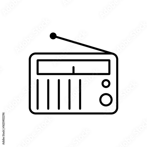 Music radio flat icon for apps and websites.