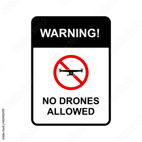 No Drones Allowed Warning Sign Isolated on Transparent Background