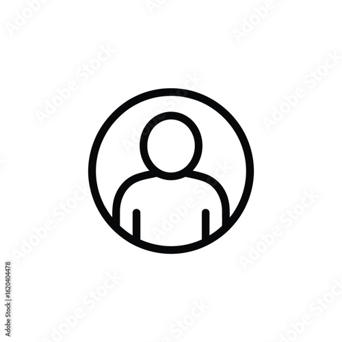 Simple outline icon of a person inside a circle