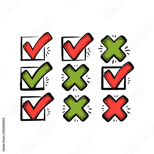 yes and no check mark icons