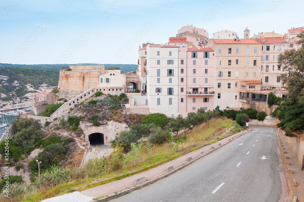 Fototapeta premium Historic Coastal Townscape View With Fort and Mediterranean Architecture
