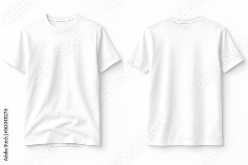 Wallpaper Mural Minimalist white t shirt front and back view for display mockups and design, clean and simple design style Torontodigital.ca