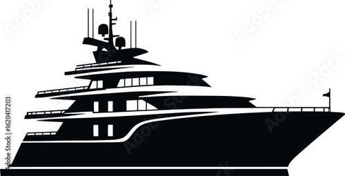 Modern minimal ship boat silhouette vector illustration isolated on a white background