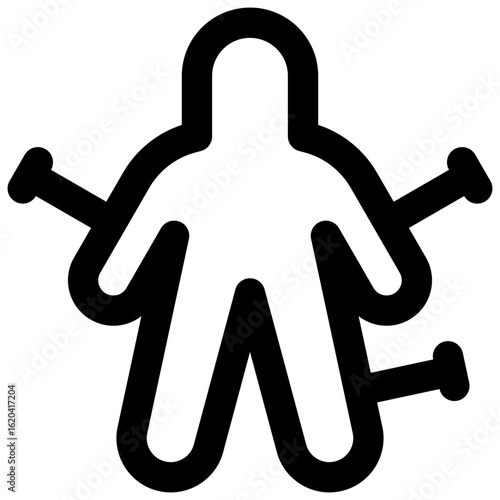 Poppet doll. Editable stroke vector icon.