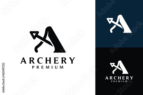 Creative vector design of modern letter A archery logo