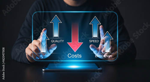 Boosting Quality Speed Efficiency while Reducing Costs business concept