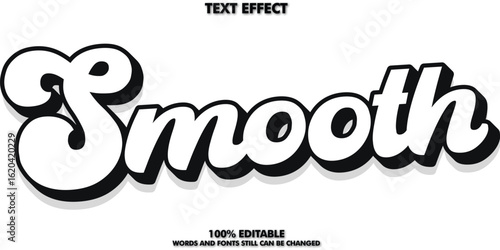 Retro 3d text effect smooth with shadow and outline
