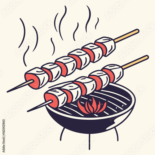 shish kebab on a skewer