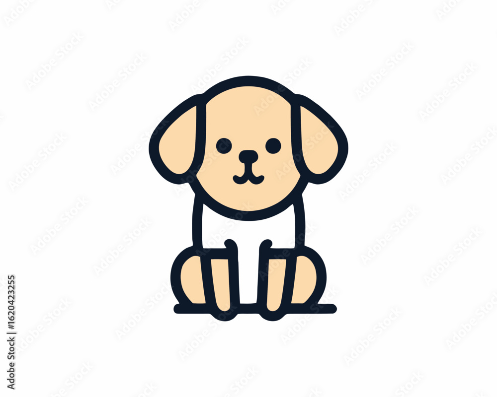 Cute Puppy Vector Art with Charming Simplicity Cute Puppy Vector Art with Charming Simplicity
