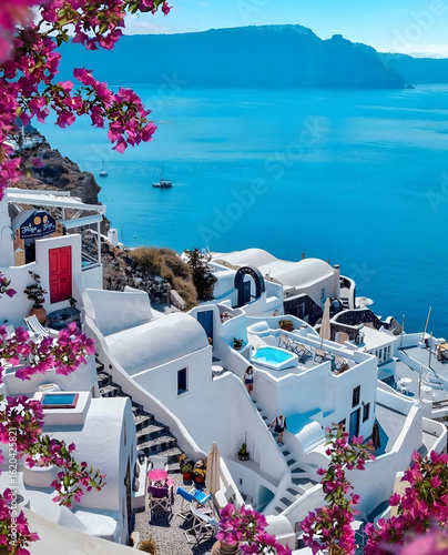 Papier peint santorini island greece