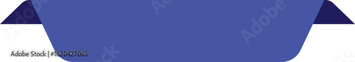 Folded blue ribbon banner with curled edges for graphic design projects