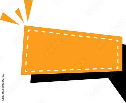 Modern orange abstract background with dash line frame and burst element design