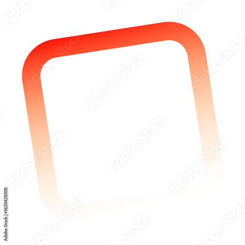 Abstract tilted square with rounded corners featuring vibrant gradient colors