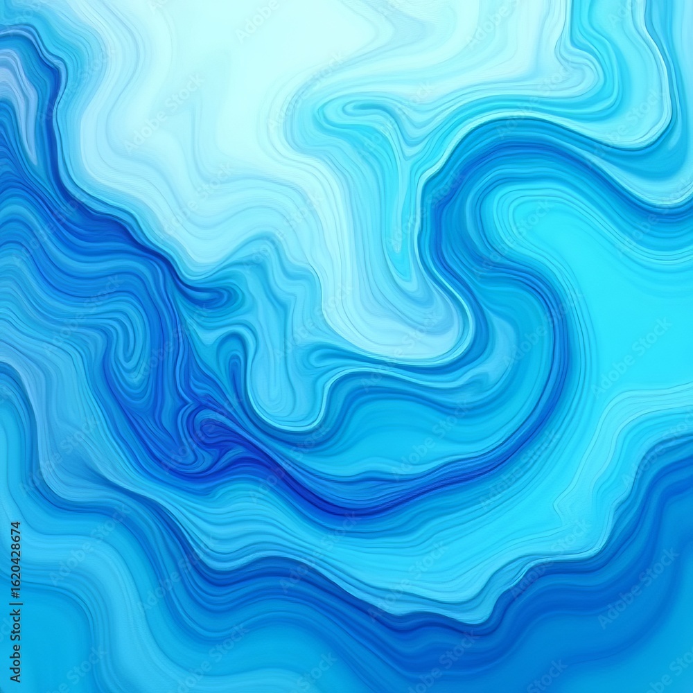 Obraz premium Textured Azure Waves Abstract Background