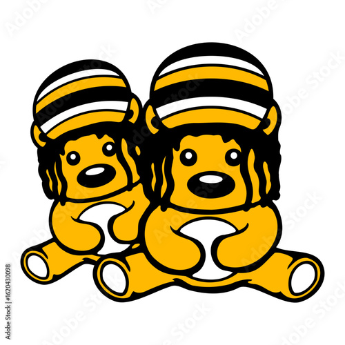 2 Bear Reggae Friends Hat Music Fan Jamaica Rasta Hair Team