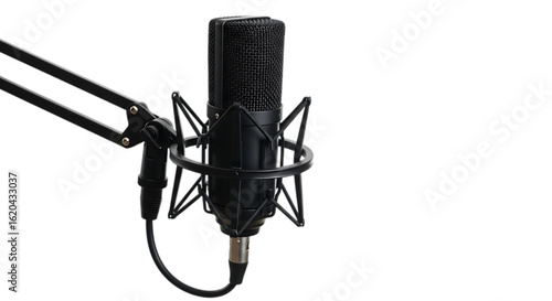 Professional studio microphone isolated on transparent background