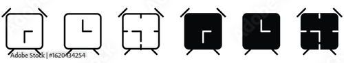 Clock and time icon set. time passing, history or watch later sign with editable strokes. Vector illustration.