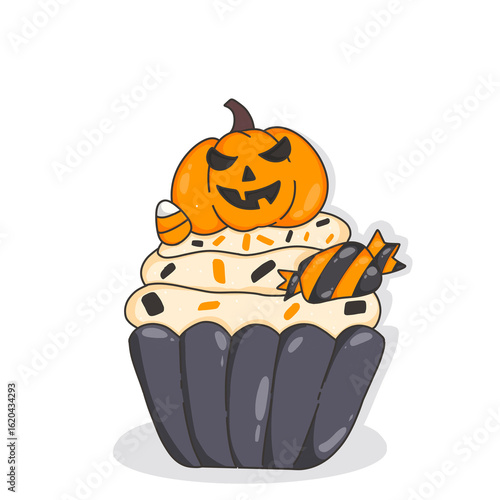 halloween pumpkin cupcake