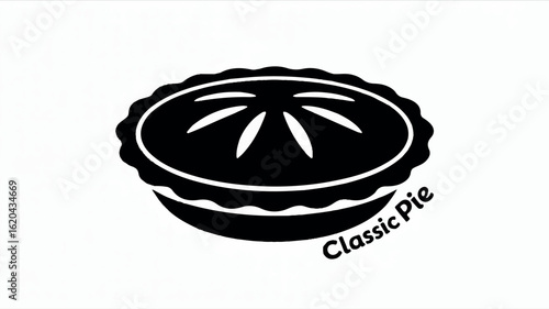 Classic pie silhouette illustration on a clean white background perfect for food related designs