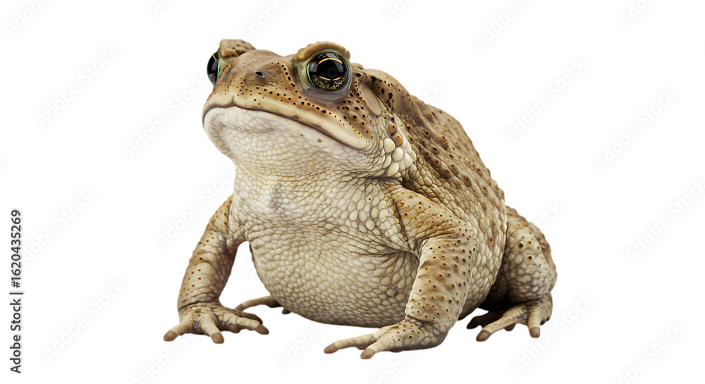 Obraz premium A brown toad isolated on a transparent background