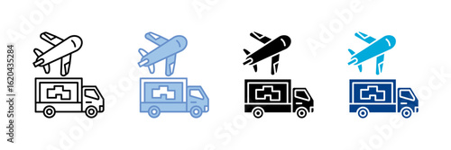 Shipped Icon Set Multiple Style Collection