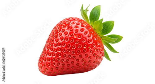 Fresh red strawberry isolated on transparent background