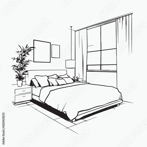 bedroom interior with bed