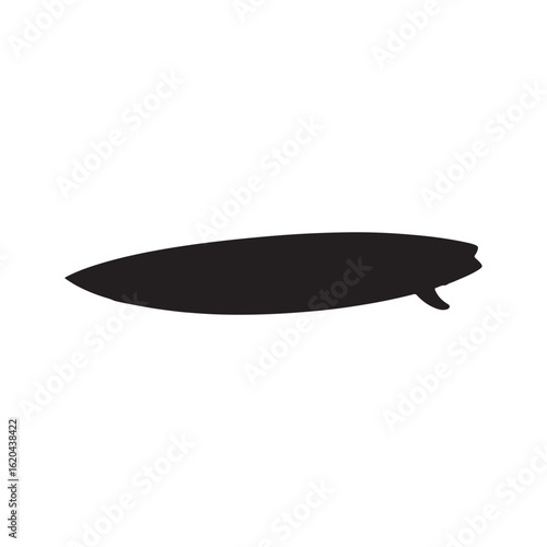 Side view surf board silhouette vector flat illustration design