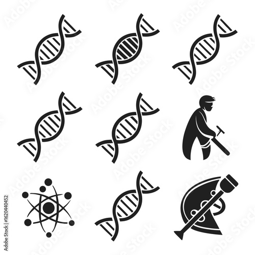 Collection of Science and Biology Icons.