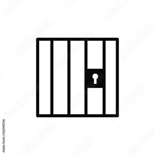 Jail icon symbol vector. Gaol Doors, Detention Bars and Security Lockup Symbols