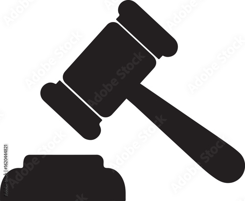 Judge gavel silhouette icon, judge gavel icon, wooden gavel, legal judgment, judge gavel silhouette vector illustration