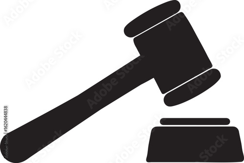 Judge gavel icon, judge gavel silhouette icon, wooden gavel, legal judgment, judge gavel silhouette vector