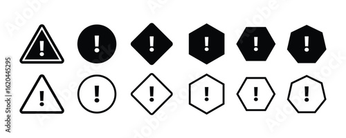 Vector Safety Icon set . Caution Signs, Hazard Alerts and Emergency Symbols. Caution warning sign vector illustration. Safety alert icon design