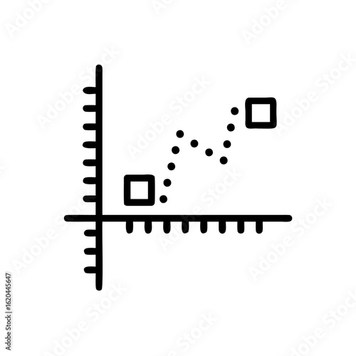 Scatter plot icon with data points squares graph chart