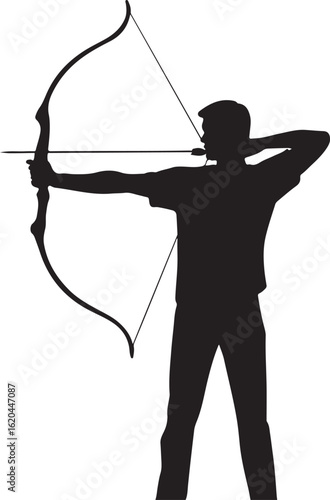 Archer aiming bow arrow archery sport