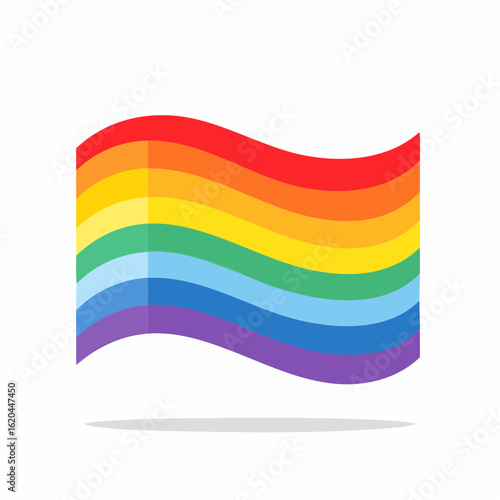 Bunte Regenbogenflagge – flache Vektorillustration als LGBT+ Symbol