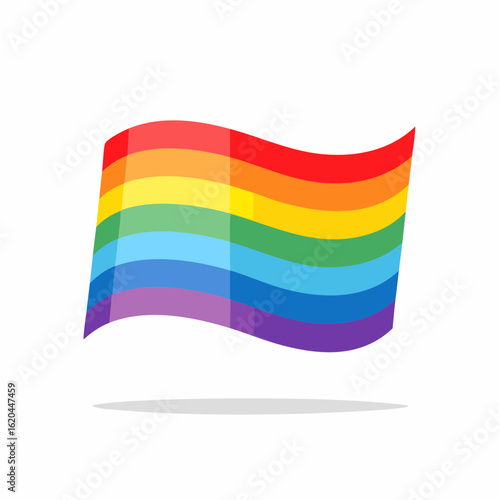 Bunte Regenbogenflagge – flache Vektorillustration als LGBT+ Symbol
