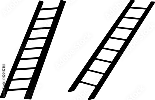 Black ladder silhouette set, Set of ladder silhouette, Black ladder silhouette collection, Vector of ladder, ladder silhouette, ladder isolated on white background