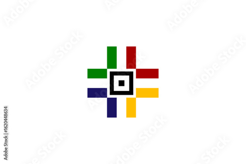 Modern multicolor square shape logo icon for company, business etc