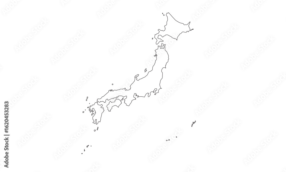 Obraz premium Japan map stroke, design, Japan Logo design, Japan's unique charm and natural wonders, Use it in your marketing materials, travel guides, or digital projects, Japan map logo vector, Japanese country